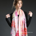 Silk Satin Scarf Digital Printing Long Scarf Shawl for Autumn Sp898-1